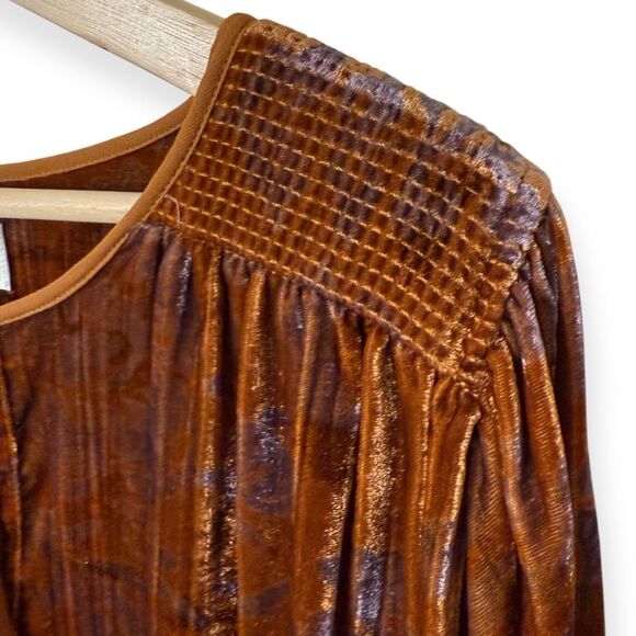 Anthropologie Faustine Velvet Peasant Blouse - Picture 7 of 10